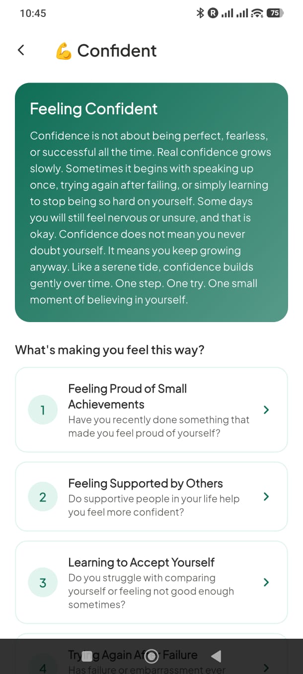 Feeling Overwhelmed — emotion deep dive screen