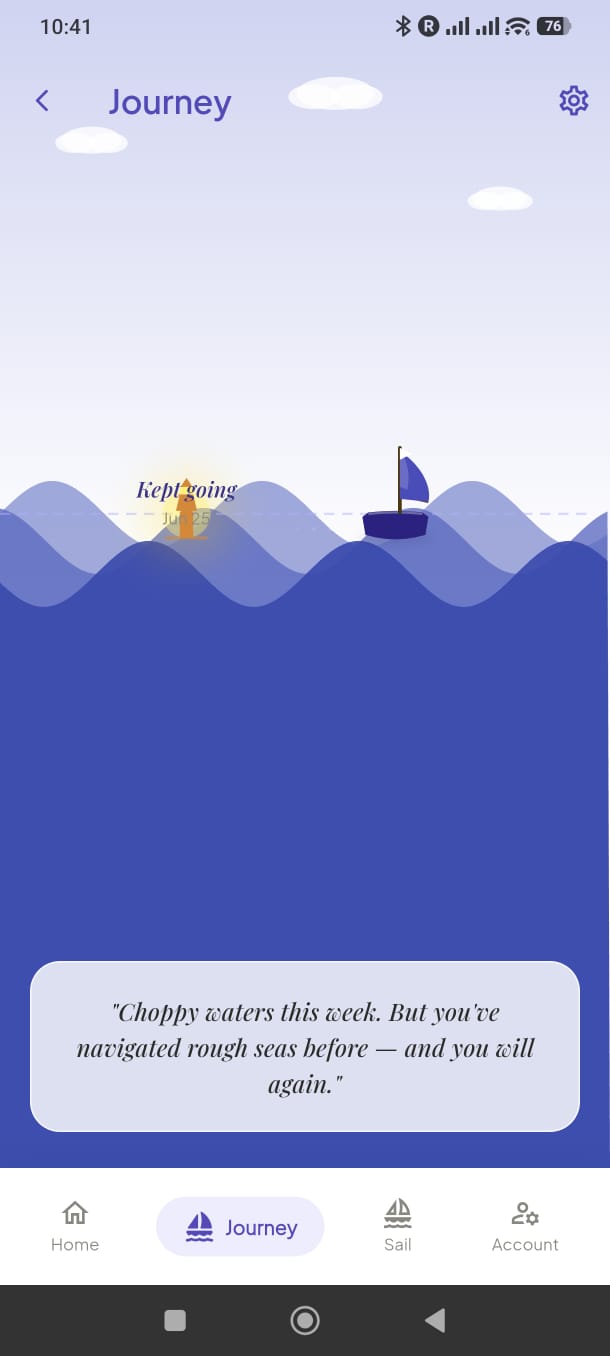 Sailing Journey — your ship past a lighthouse